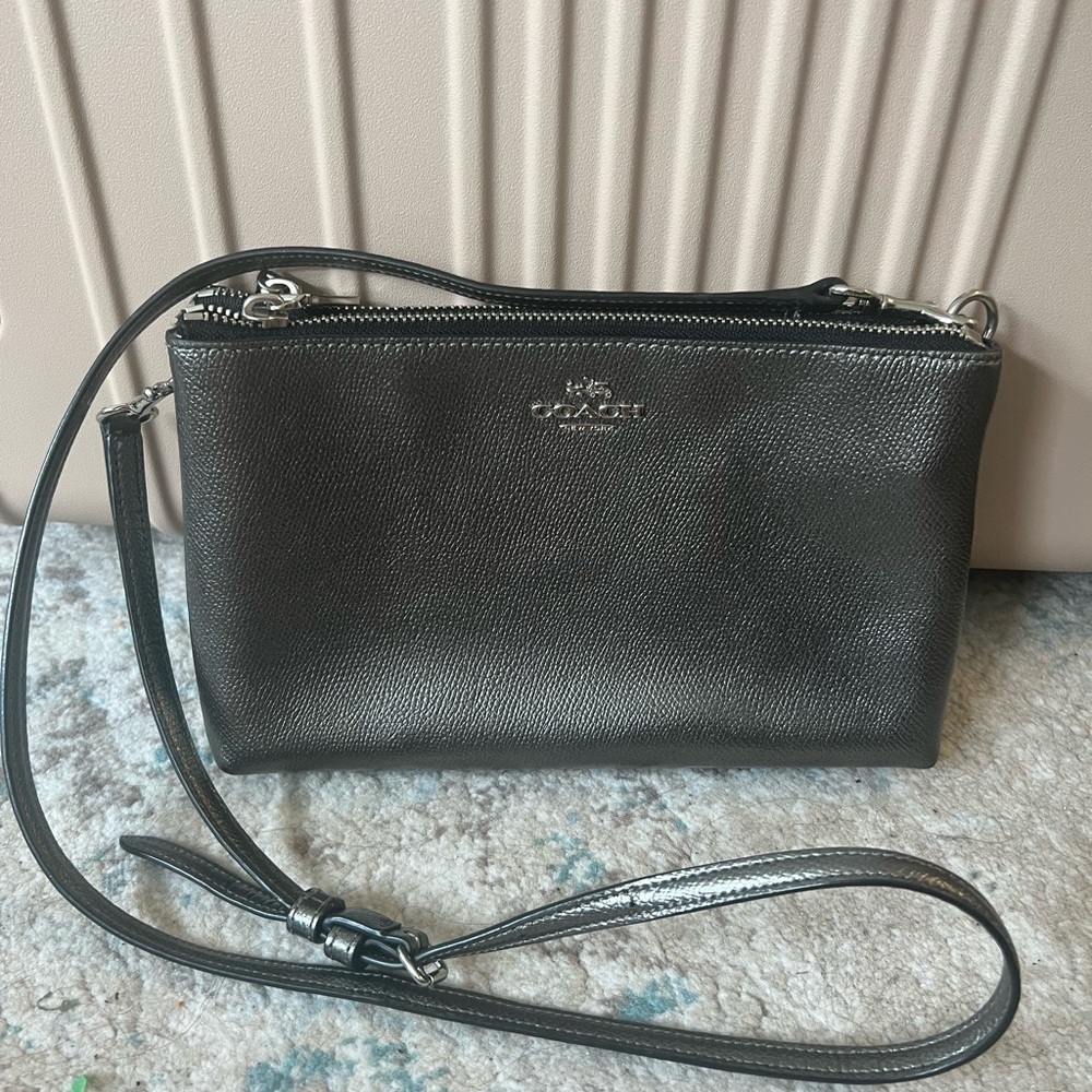 Coach Metallic Silver Crossbody